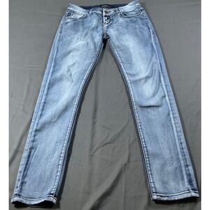 Gogo Jeans Womens Skinny Low Rise Light Wash Stretch Denim Blue Jeans Size 5